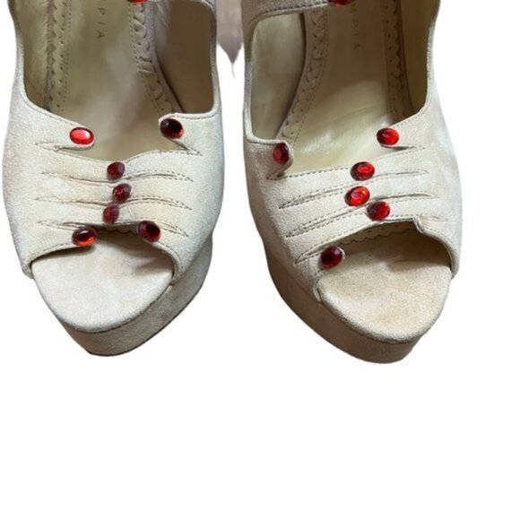 Charlotte Olympia Hands On' Suede Heels Women Size 38.5 - Picture 3 of 16
